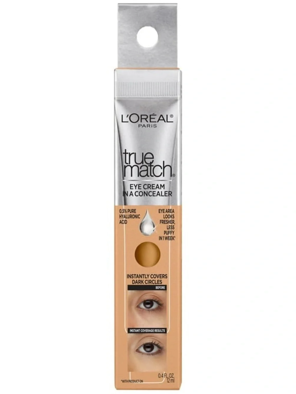 L’Oréal True Match Eye Cream Concealer C5-6 Medium Neutral Beige Makeup Bundle
